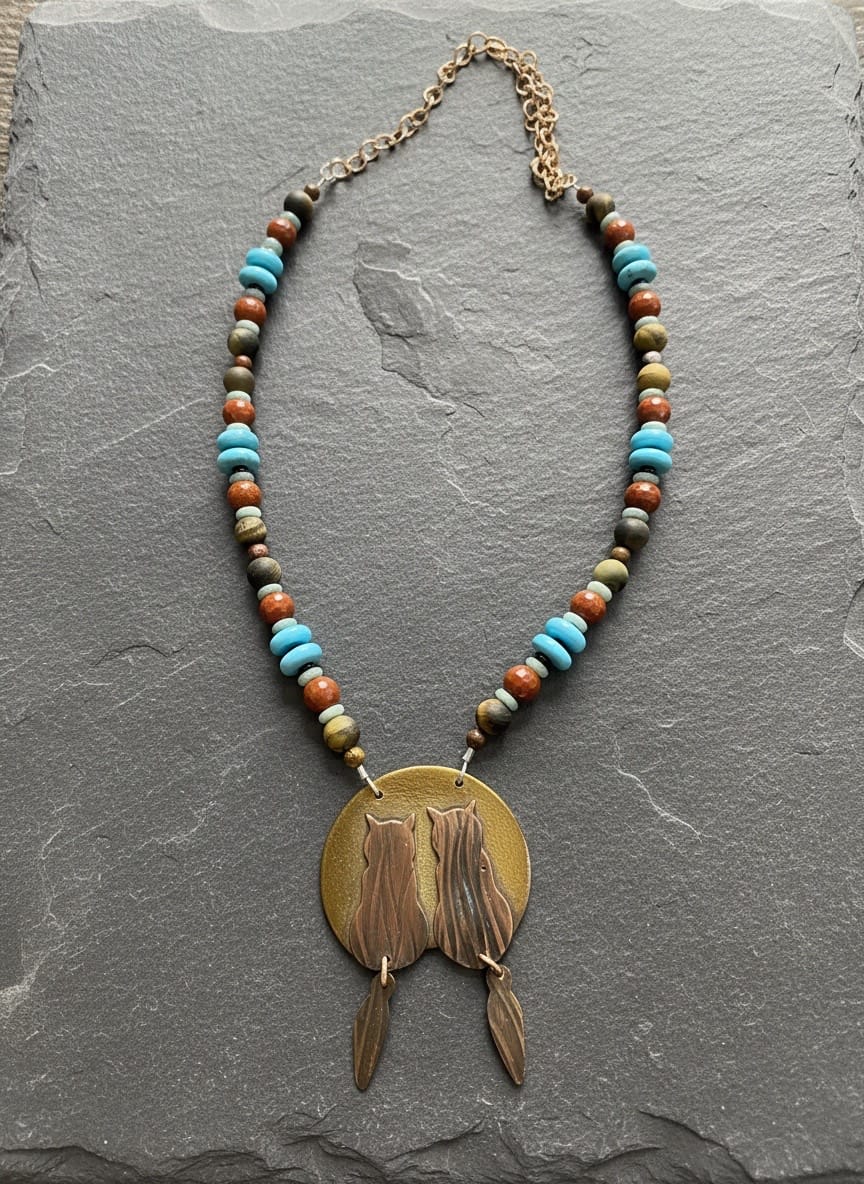 “Moonwatch Companions” – The Cat’s Meow Copper Pendant Necklace