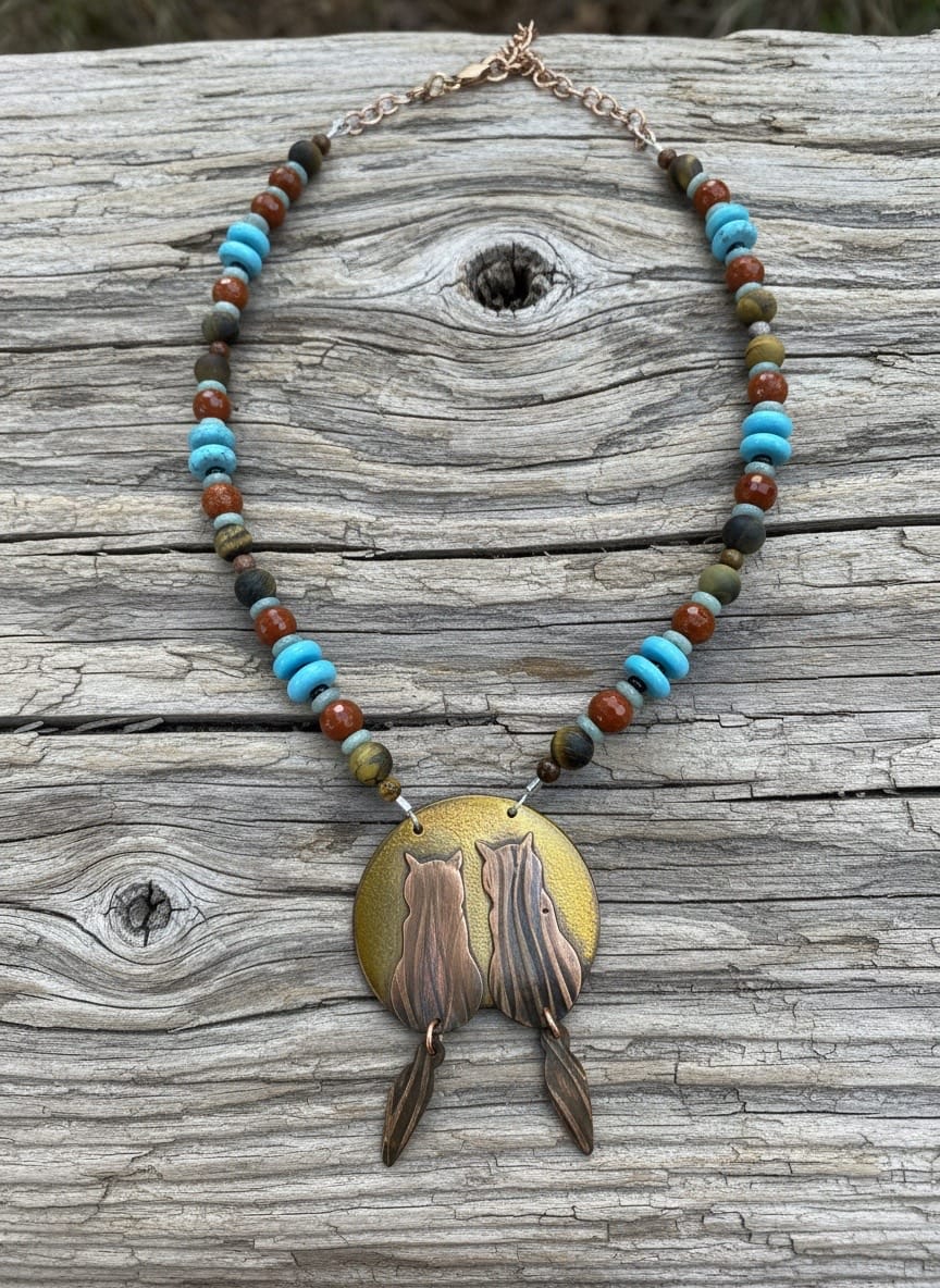 “Moonwatch Companions” – The Cat’s Meow Copper Pendant Necklace