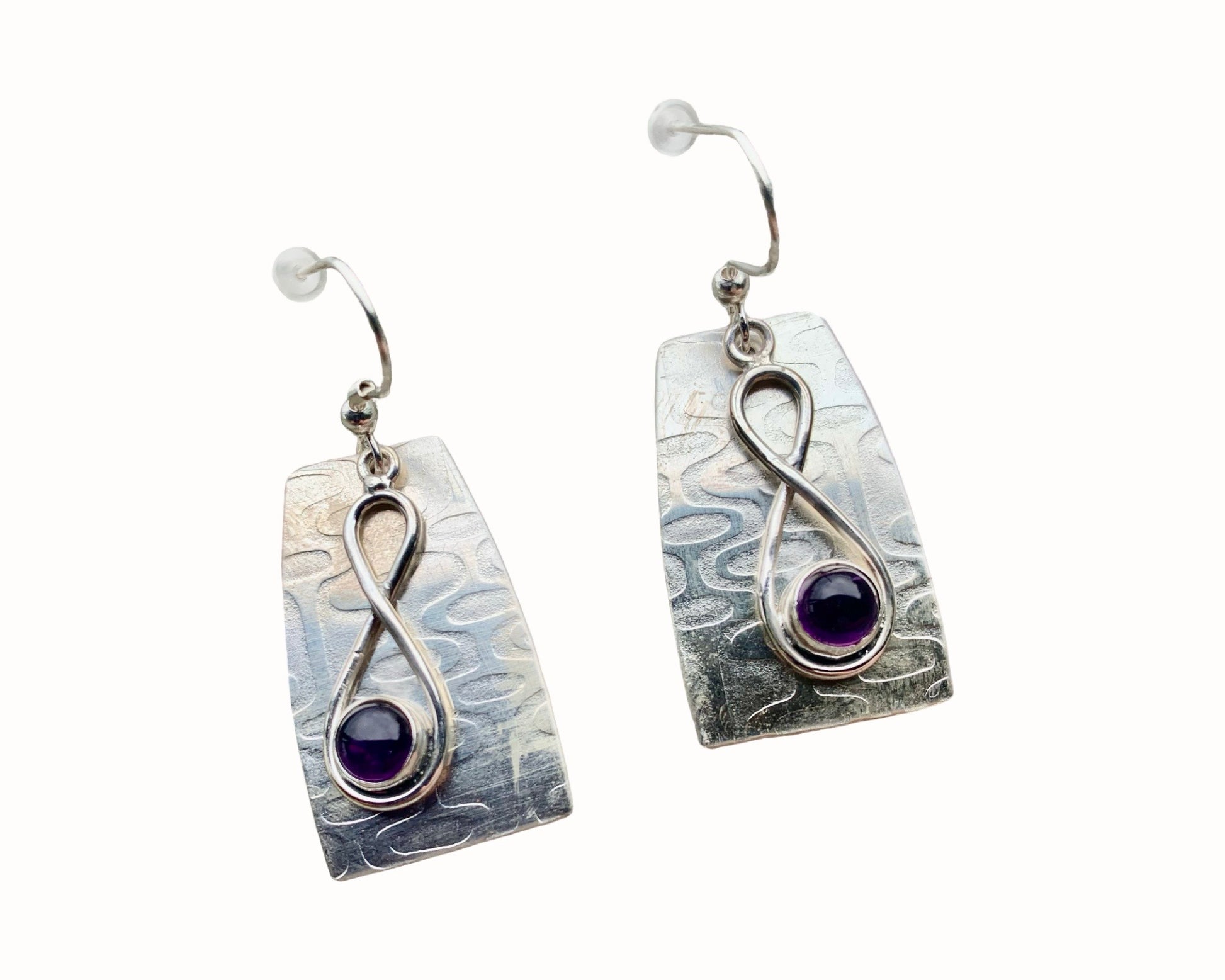 Amethyst Infinity Silver Earrings