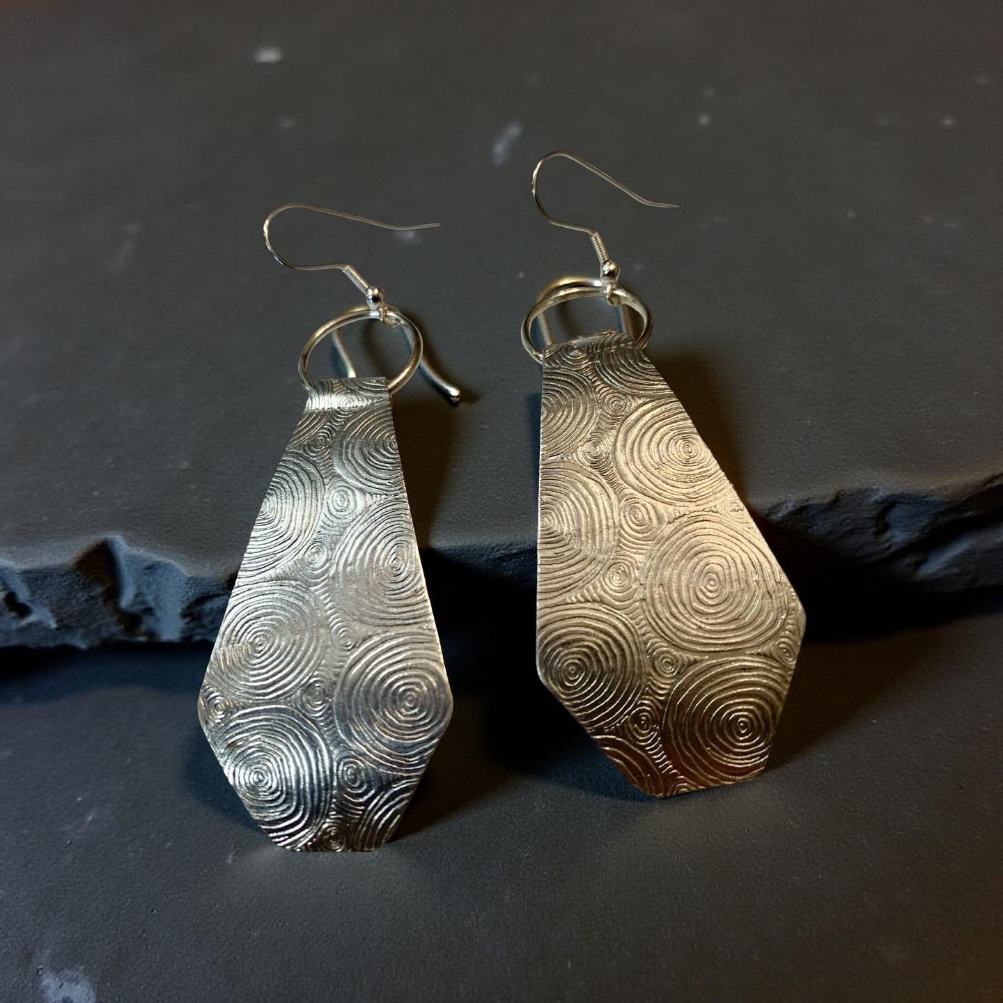 Spiral Current – Lightweight Aluminum Statement Earrings