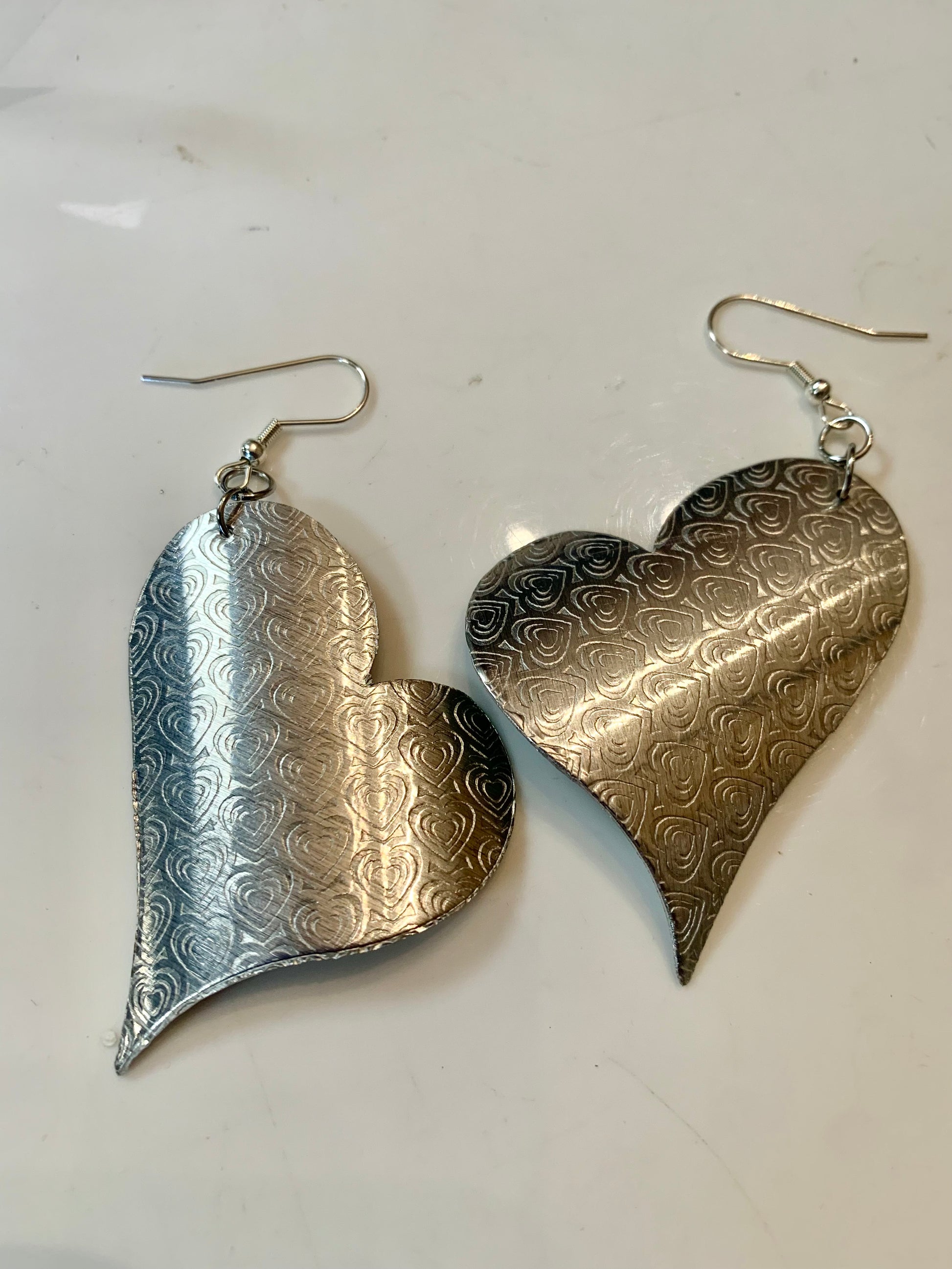 Large Heart Aluminum Earrings