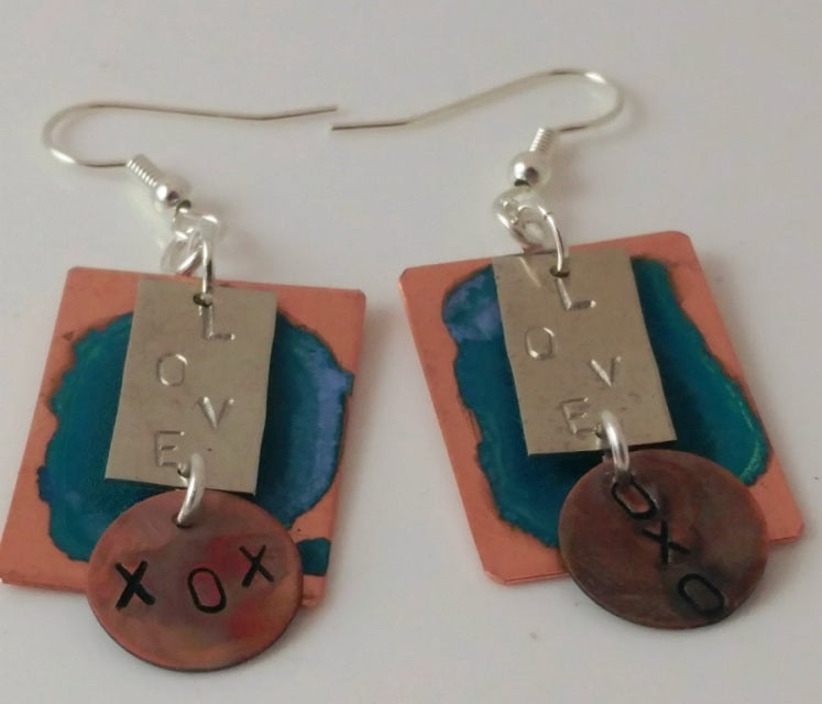 For Love Of Copper Earrings One of a kind