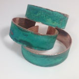 Narrow Patina Copper Cuffs- Healing Jewelry