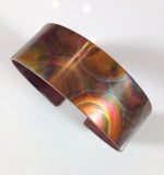 Flame Painted Narrow Copper Cuffs