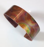 Flame Painted Narrow Copper Cuffs