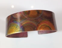Flame Painted Narrow Copper Cuffs