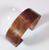 Flame Painted Narrow Copper Cuffs