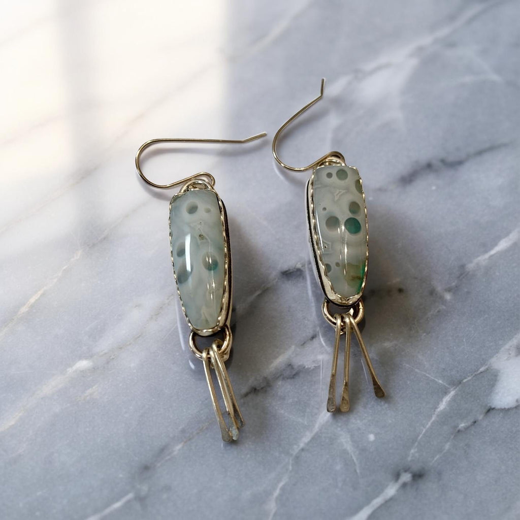 Floating Light — Agate Doublet Silver Earrings
