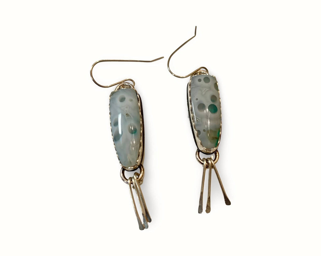 Floating Light — Agate Doublet Silver Earrings