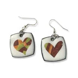 'Patchwork Hearts' Enamel Earrings -