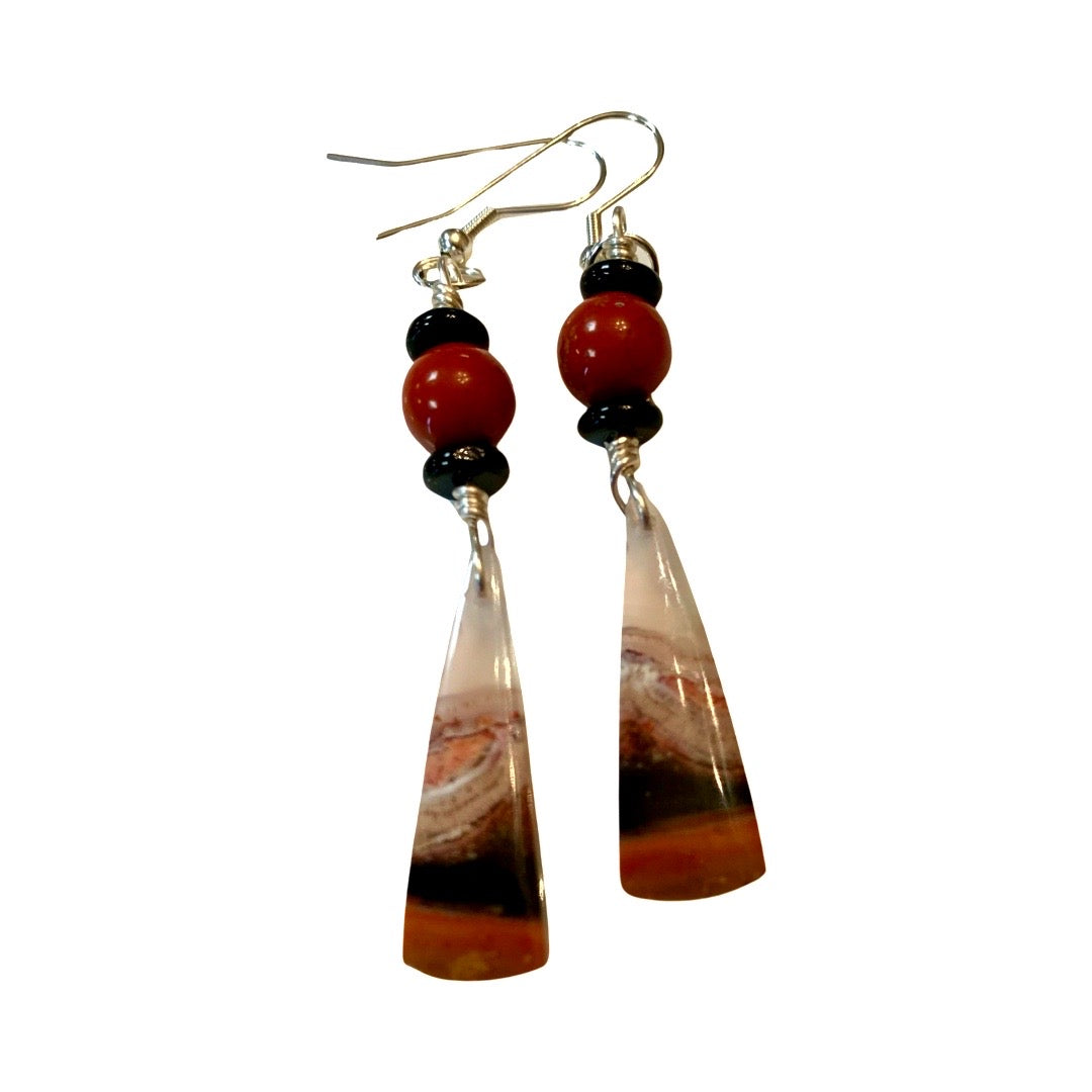 W-  'Tranquil'  Jasper in Fine silver Earrings