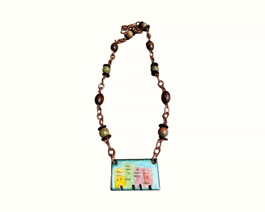 'Pueblo Skyline' Hand painted Enamel Pendant
