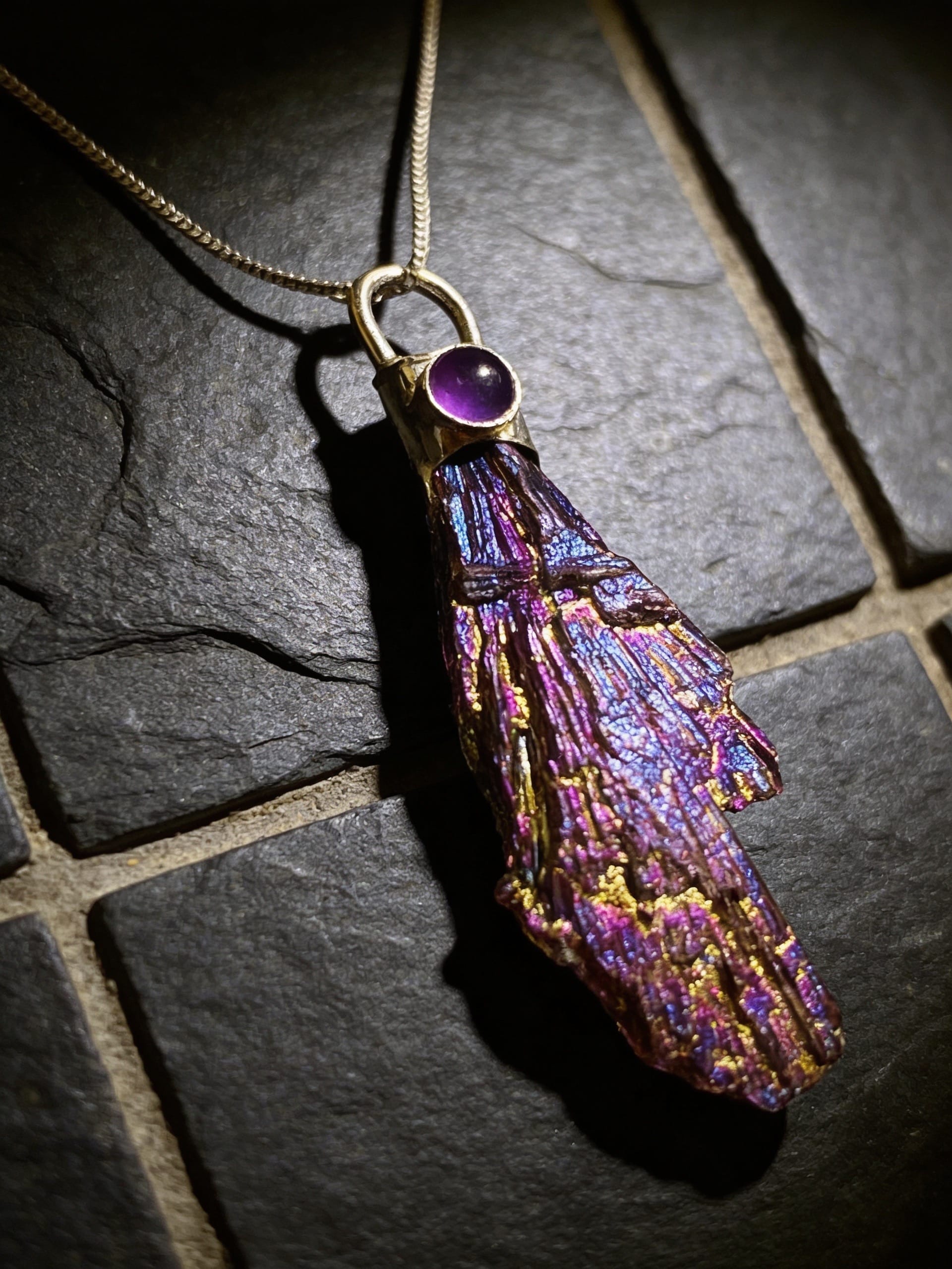 'Under the Purple Rain' Kyanite Silver Pendant