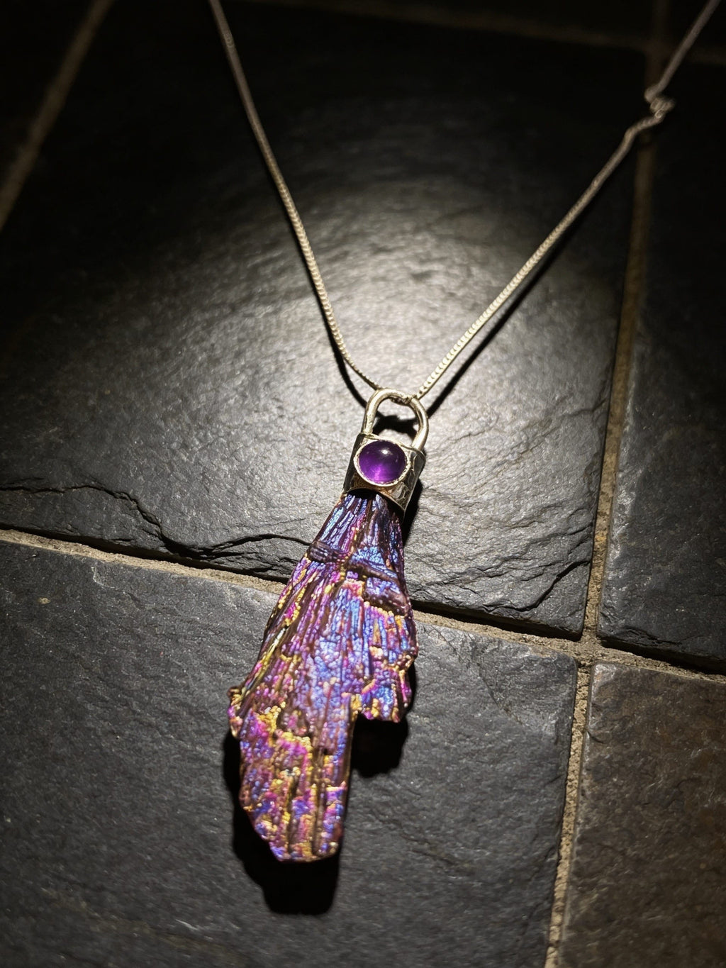 'Under the Purple Rain' Kyanite Silver Pendant