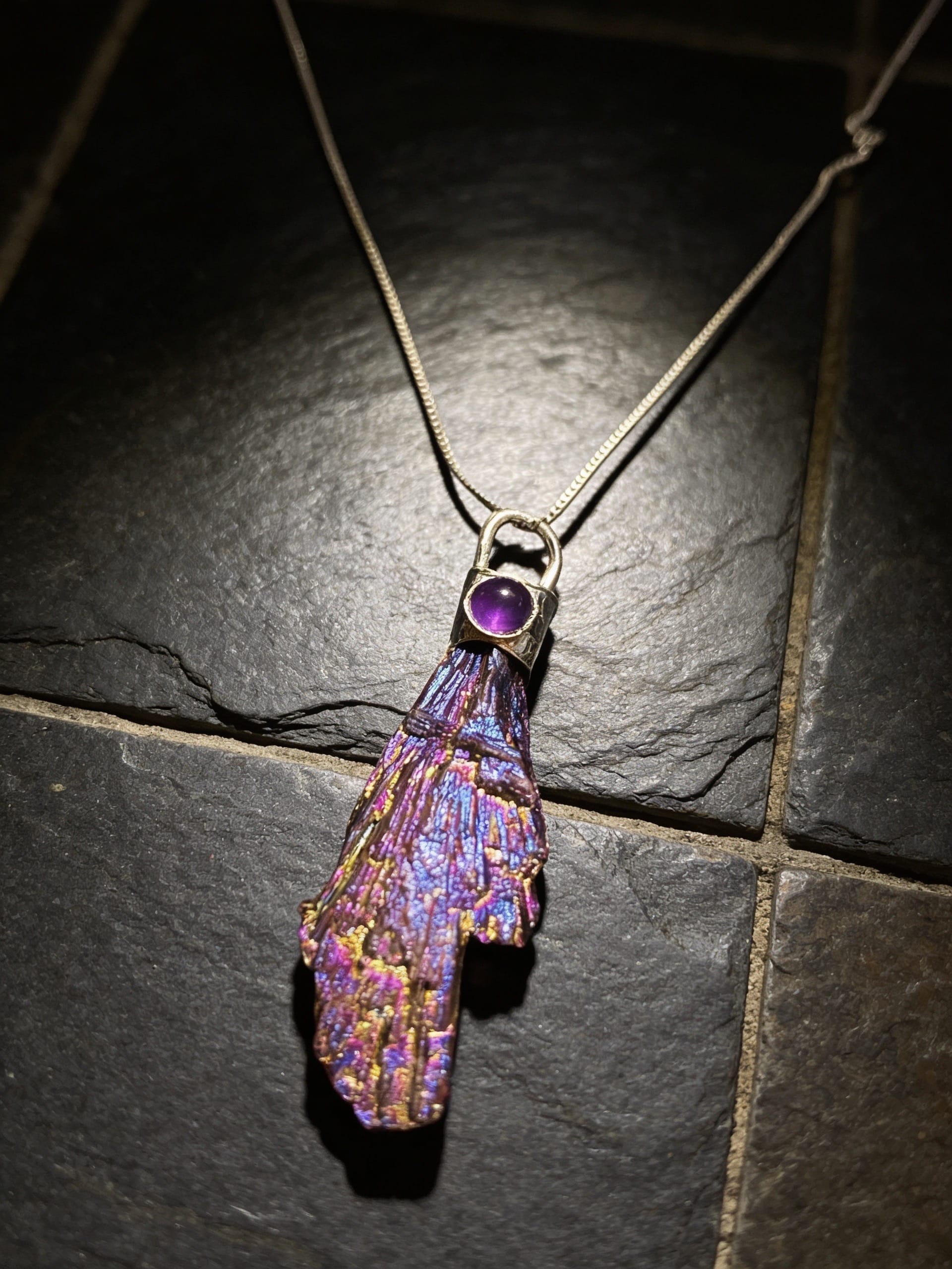 'Under the Purple Rain' Kyanite Silver Pendant
