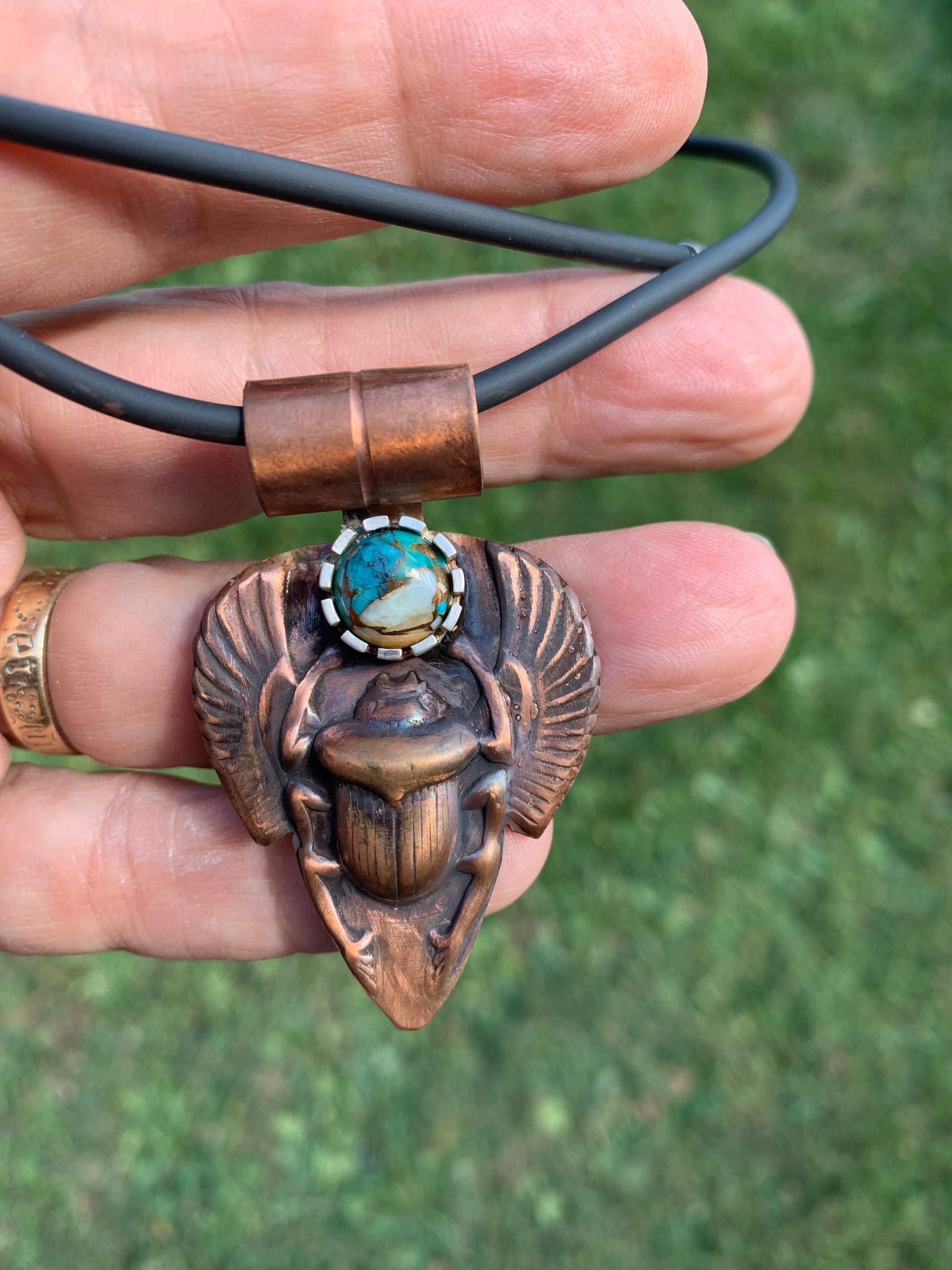 Sacrab1 pendant with turquoise stone