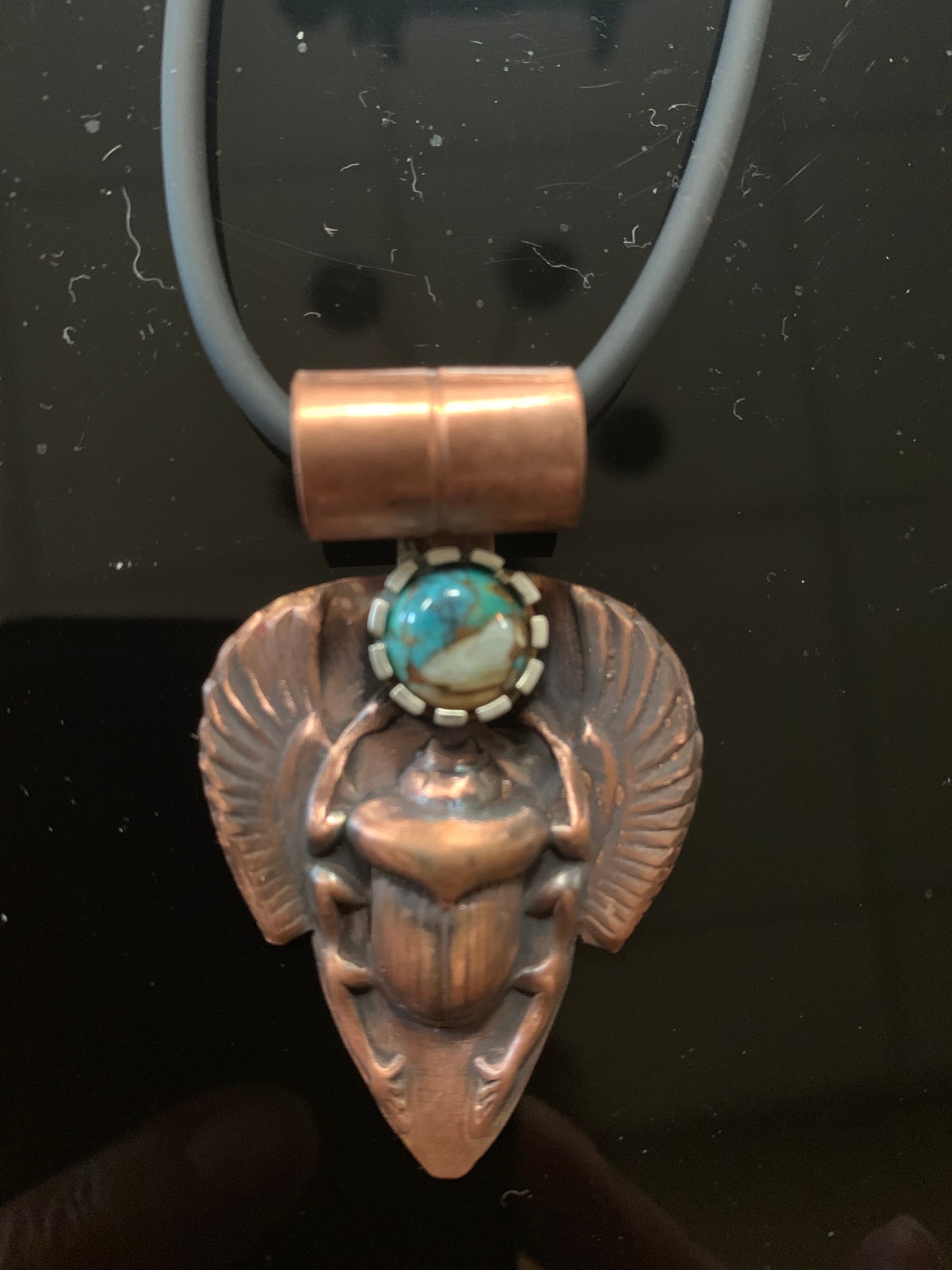 Men's Egyptian Scarab  Copper Pendant
