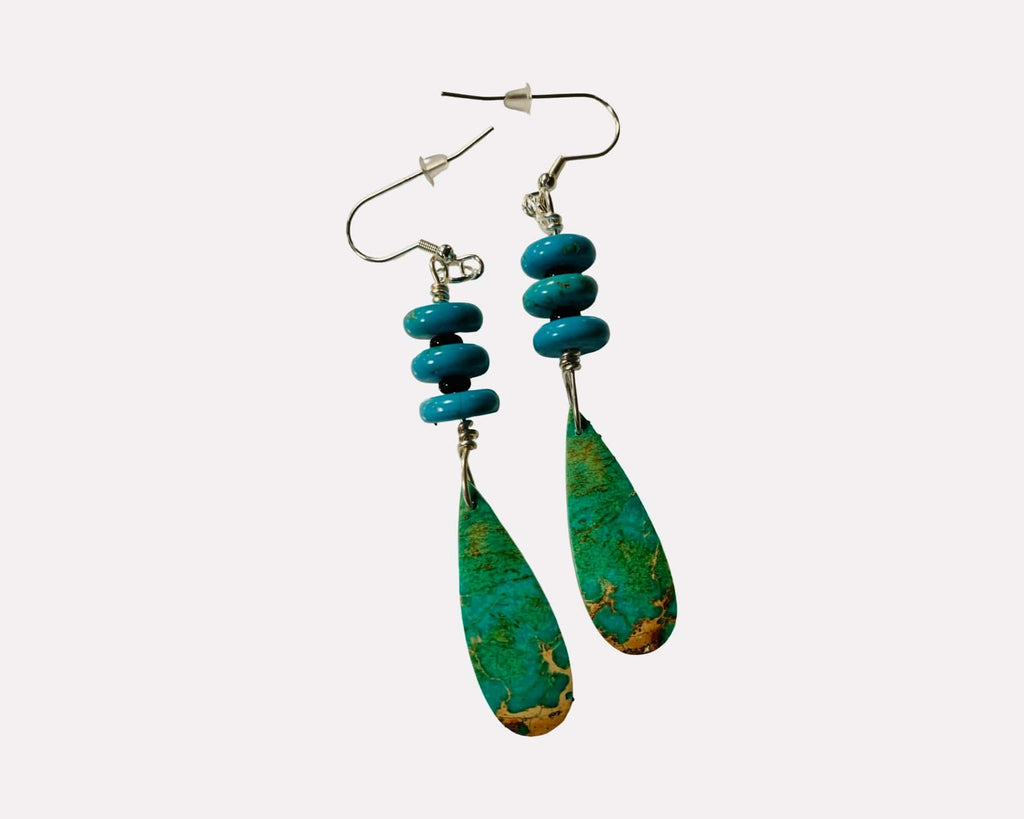 'Of Land and Sea' Sea Sediment Jasper Silver Earrings