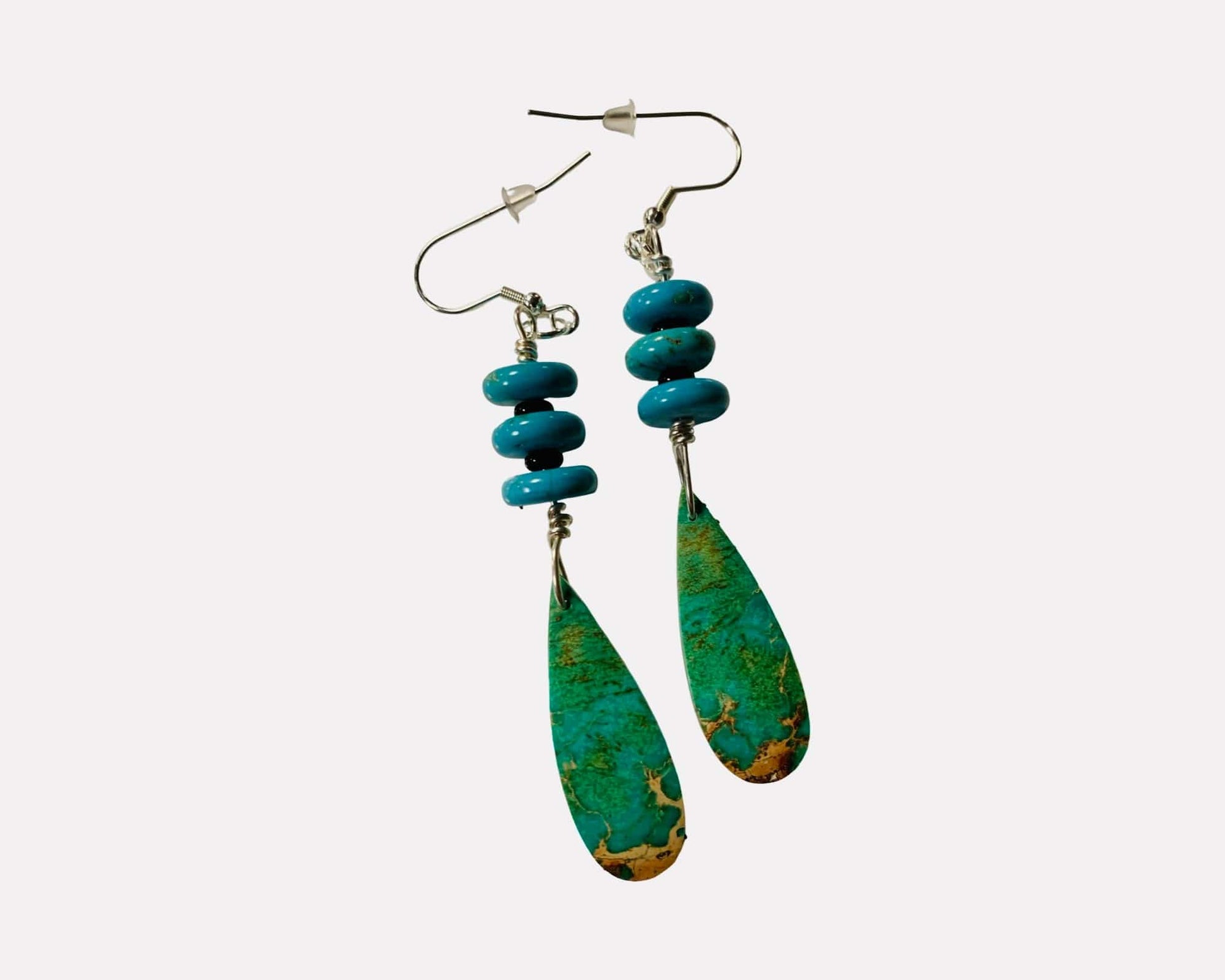'Of Land and Sea' Sea Sediment Jasper Silver Earrings