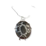 'Ancient Mud Bubbles' Septarian Silver Pendant