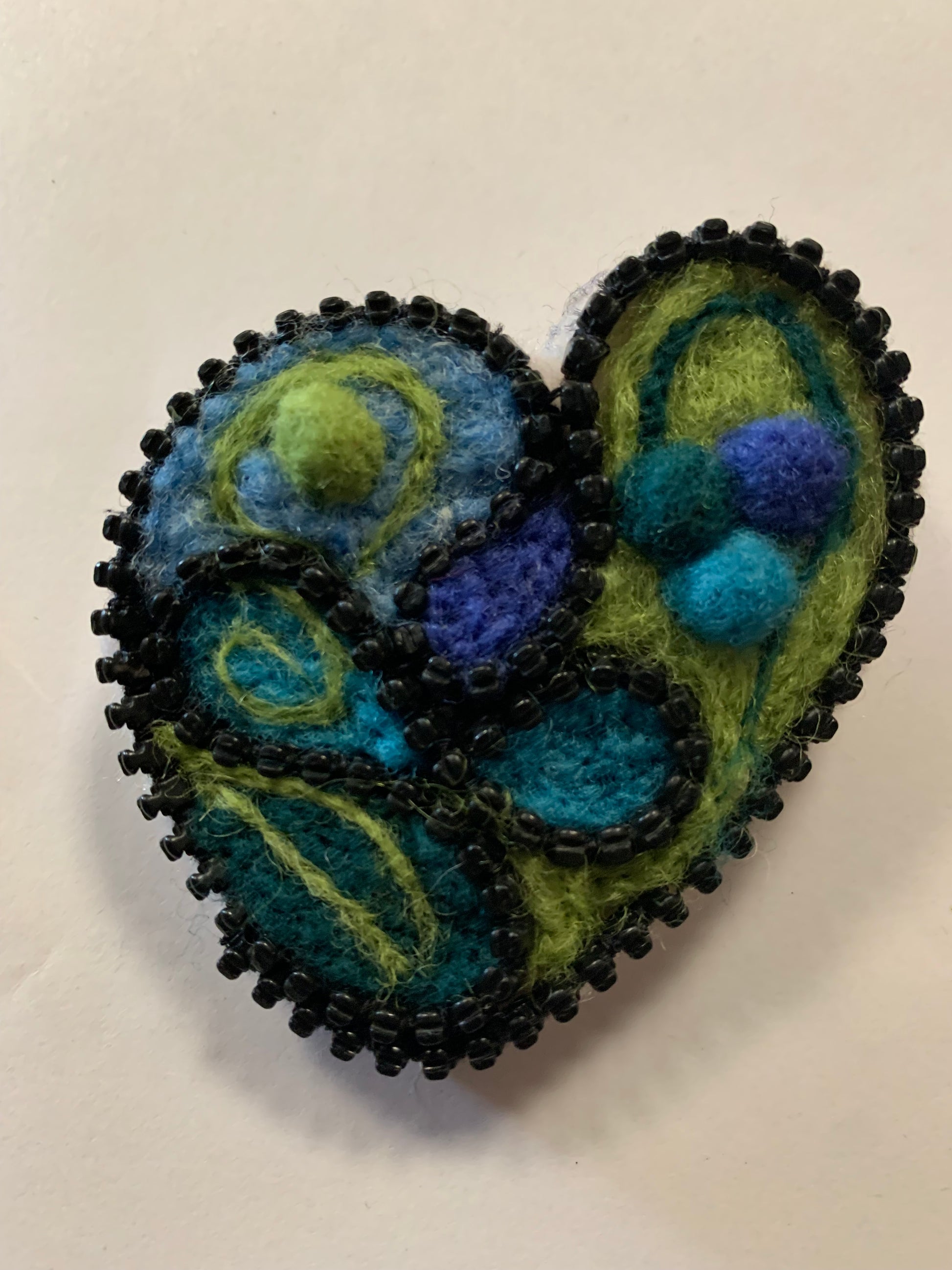 'Shades of Calm' Beautiful Felted Zipper Scarf Pin, Brooch