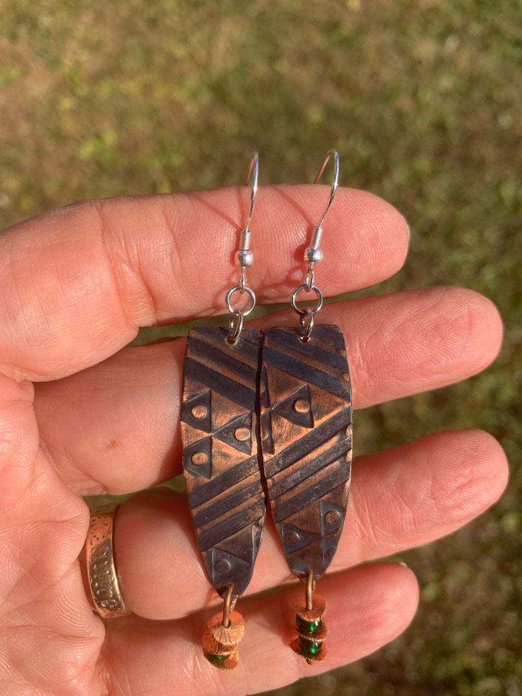 Southwestern Design Copper Drop Earrings