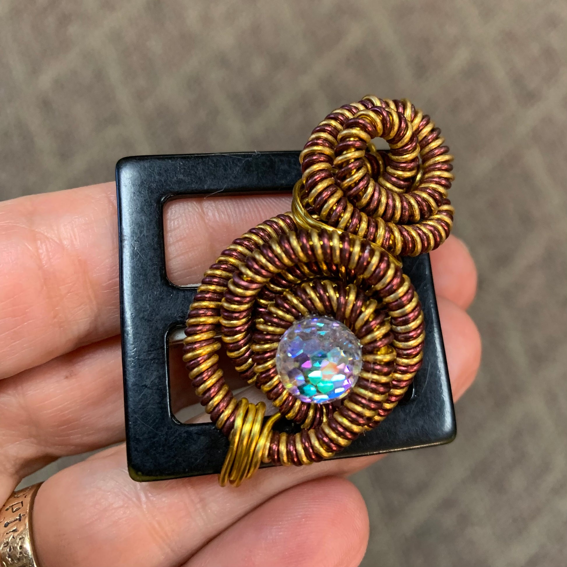 'Sparkle On' Repurposed Vintage Brooch Pin One of a Kind
