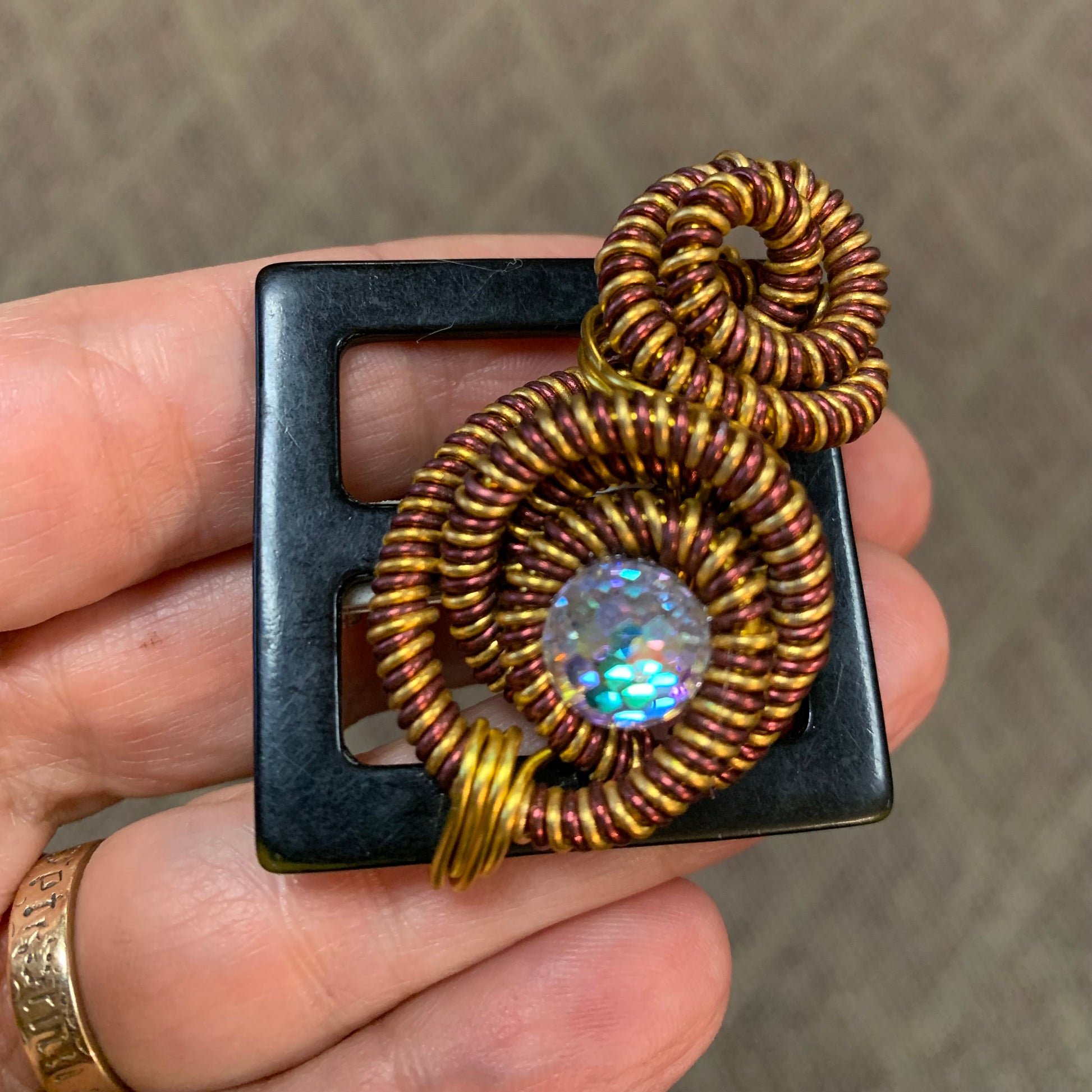 'Sparkle On' Repurposed Vintage Brooch Pin One of a Kind