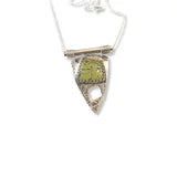 'Soothing Paths' Serpentine Stichtite Silver Pendant