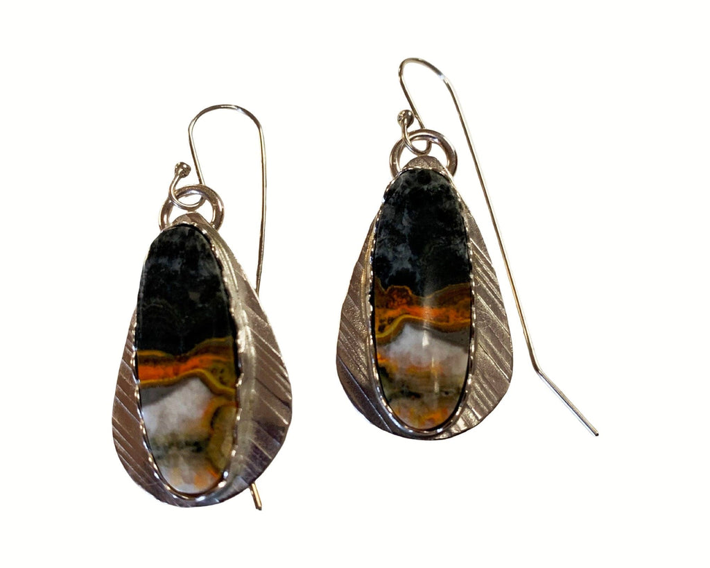 “Stormlight Horizons” — Bumblebee Jasper and Silver Earrings