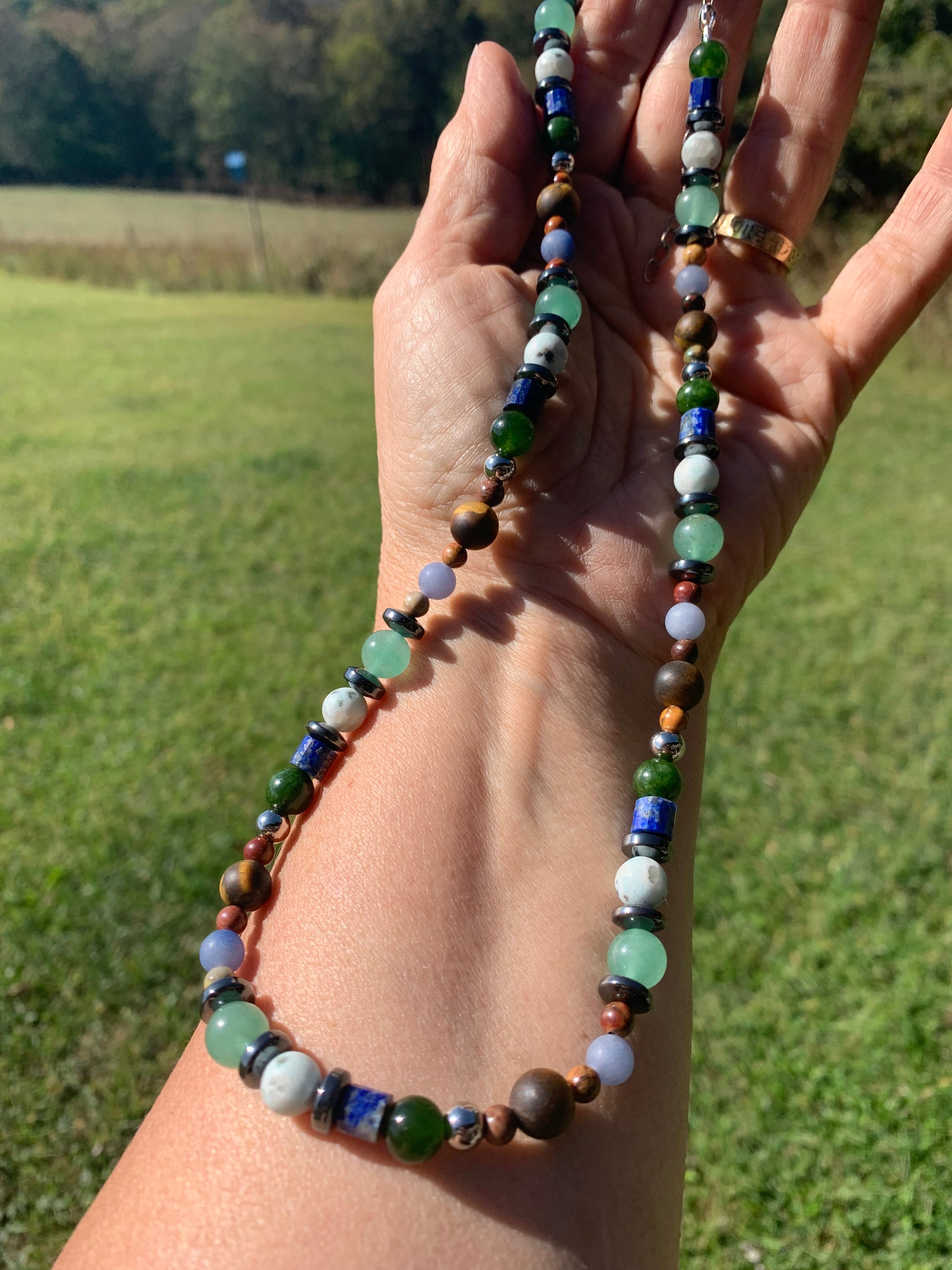 TwinkleStones necklace with mixed colorful beads