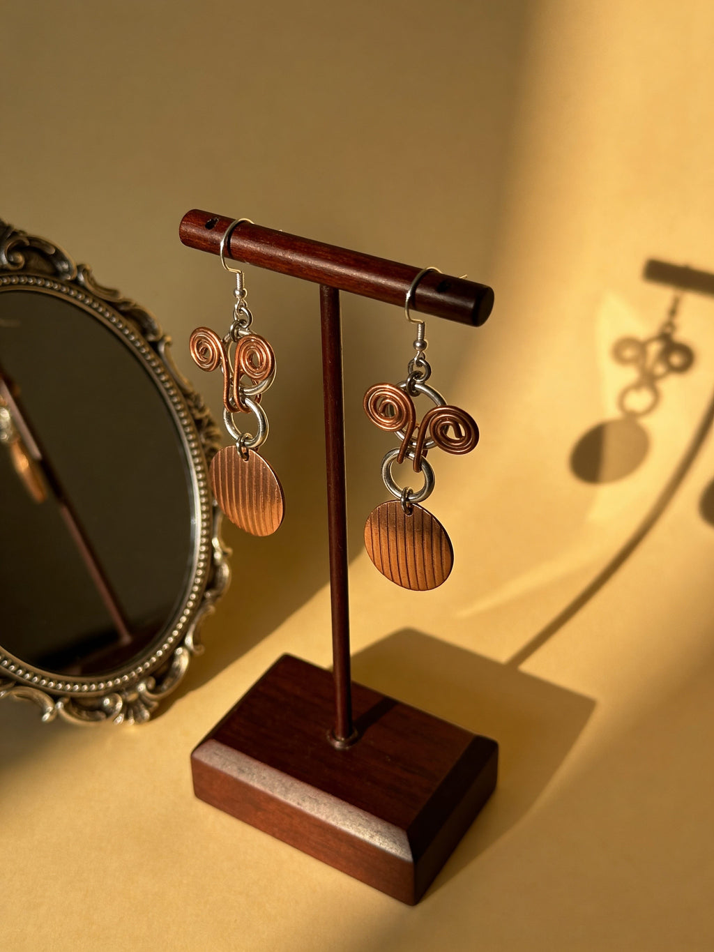 Paths of Energy — Copper Spiral Earrings