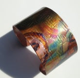 Flame Painted Wide Copper Cuffs
