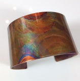 Flame Painted Wide Copper Cuffs