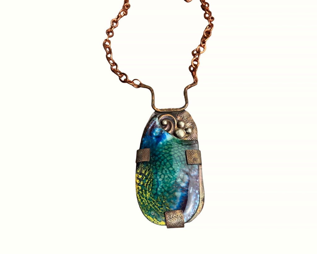 'Currents of Light' Enamel Statement Pendant