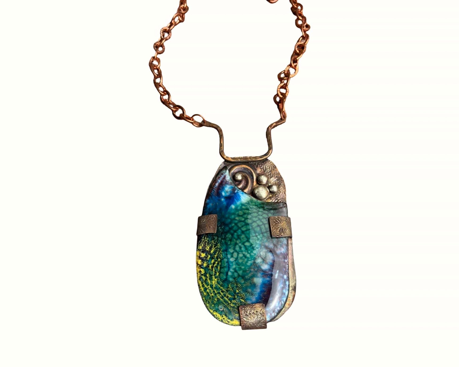'Currents of Light' Enamel Statement Pendant