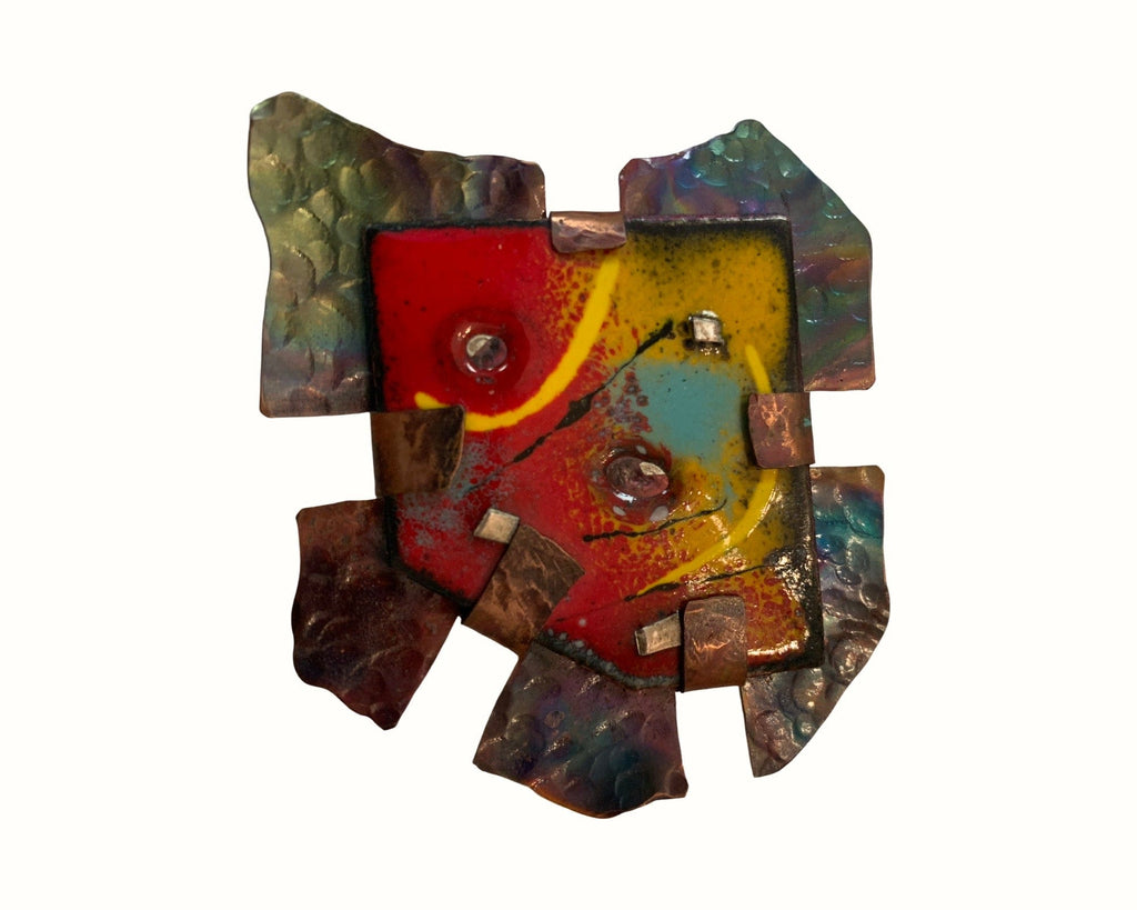 Energy in Motion — Enamel on Copper Brooch