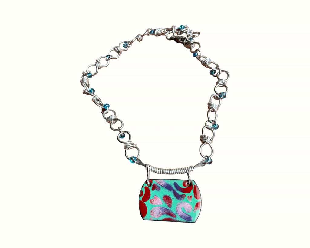 'Love is in the Air' Enamel Pendant one of a Kind