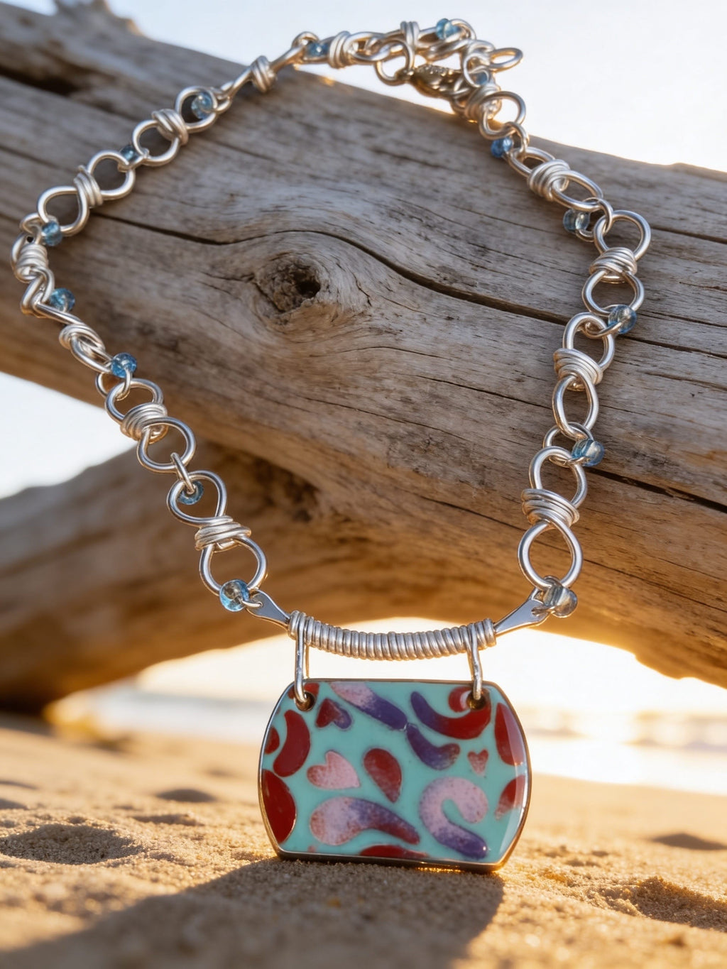 'Love is in the Air' Enamel Pendant one of a Kind