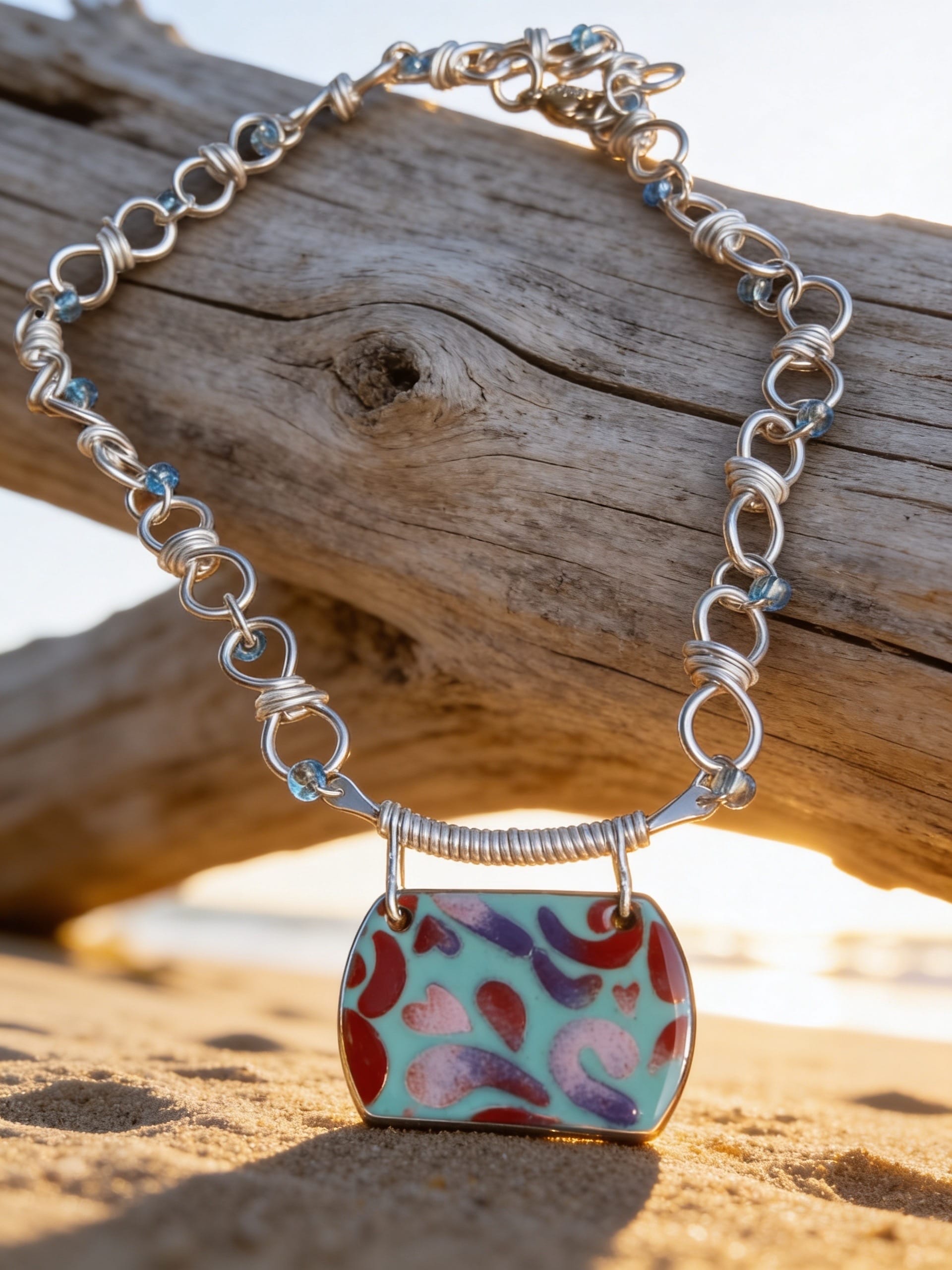 'Love is in the Air' Enamel Pendant one of a Kind