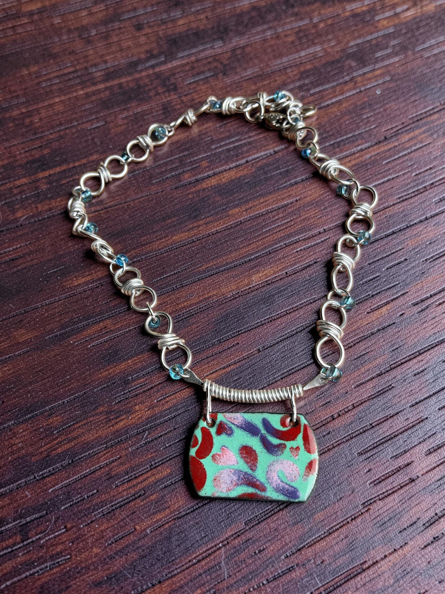 'Love is in the Air' Enamel Pendant one of a Kind