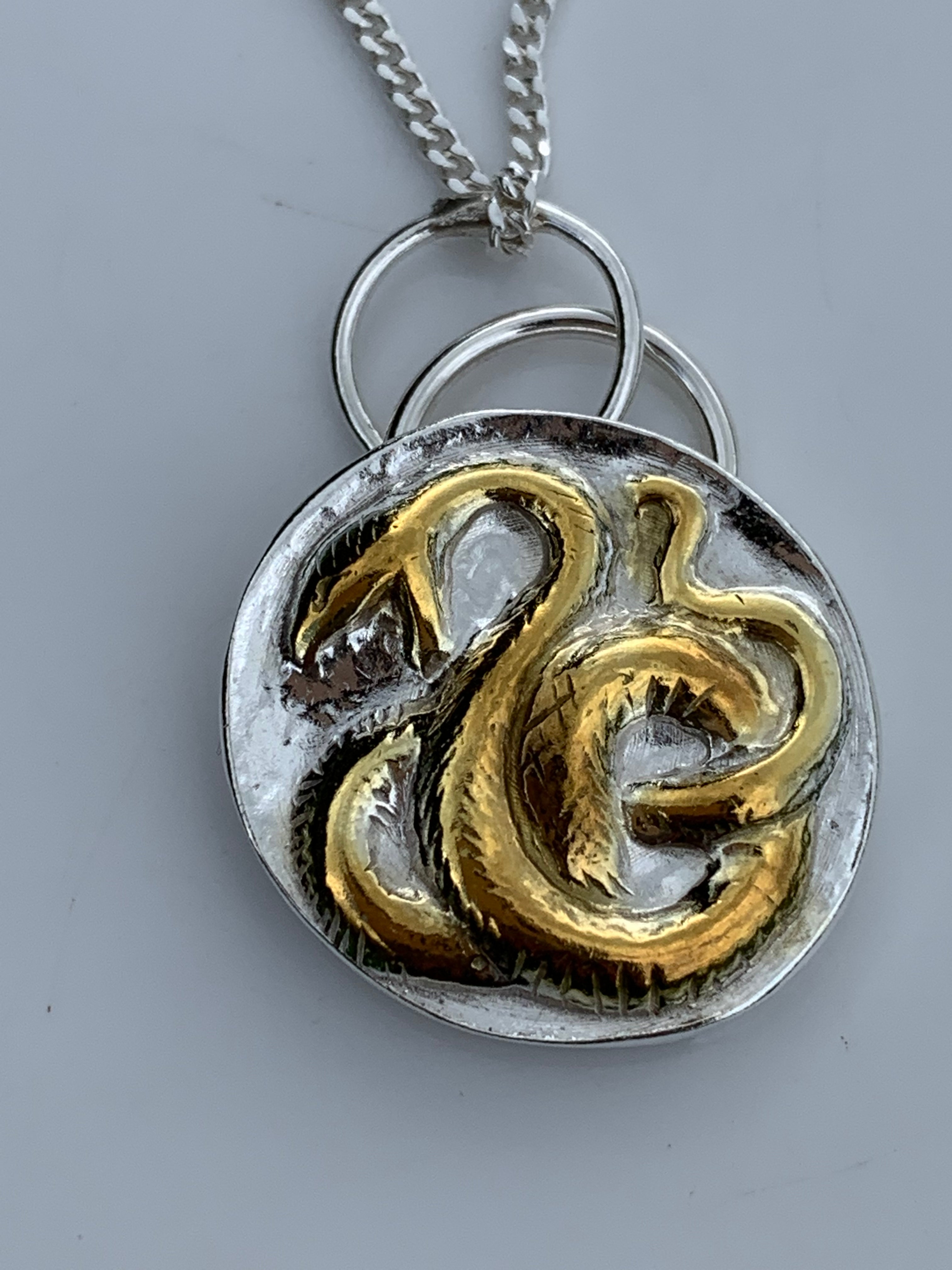 Strength Intertwined Silver Pendant with 14KT Gold Plated